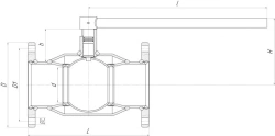 Stainless steel ALSO stainless steel FLANZED REDUCED ball valve with all-welded body KSH.F.015.40-03