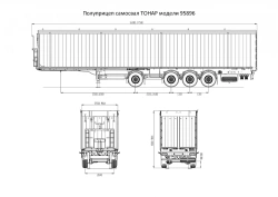 Tonar tipper semitrailer of model 95896 with axles of Tonar production of model 90431
