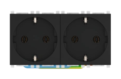 CADUCEUS ALING Experience Double flush-mounted socket outlet with grounding, without centre screw, 2x16A, 250V~, 2x2M,