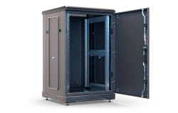 19" floor standing telecommunication cupboard, ??-??-?-?-?, front door metal, black SSD