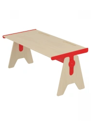 Two-seater adjustable desk / red