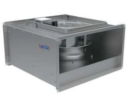 Rectangular duct fan with backward-curved blades in noise-insulated casing Canal-PKV-N-SH(-RC)