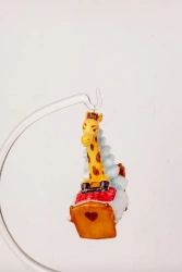 Licence Christmas tree toy made of glass "Giraffe"