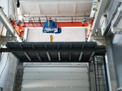 Single girder overhead travelling travelling crane of general industrial design, model KMOO-T-Q-L-H