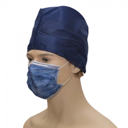 Medical mask of non-woven materials non-sterile "GEXA" (three-layer, with elastic band, blue)