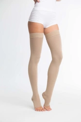 Open toe thigh compression stocking (compression class I, size 1,2,3,4,5,6). Article - Ch1-K