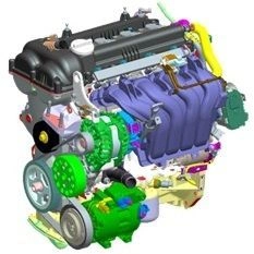 Internal combustion engine 1.6 litre (Gamma) type G4FG-5 with multi-point injection for manual gearboxes