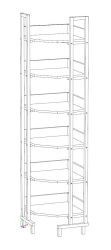 Library corner shelving unit on m/c