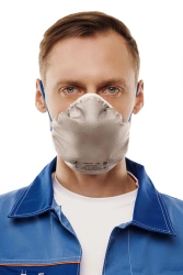 Personal respiratory protection equipment with filtering half-mask: respirator ALINA-201 FFP2 NR D for protection against aeroso
