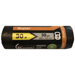 Plastic film bag, trade mark Glionni "SUPER" 30 l