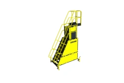 Ladder with platform adjustable with mechanical hoist drive compact aluminium 3AL2