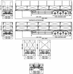 Semi-trailer 4589RD, on axle unit OOO "MegaTron": MT-2900705.1410.3-1850, MT-2900705.1410.3-1950, MT-2900705.1410.3