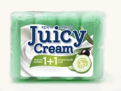 Solid toilet cream soap "Juicy Cream Olive Oil + Cucumber Ice"
