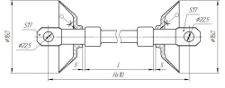 Tension rod insulator made of organosilicon rubber NSPK 120-25/0,8-P (NNTE.686161.711-02)