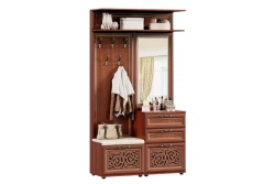 Alexandria LD 125.110.000 combination coat rack with mirror Walnut
