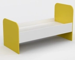 Crib. Size (w x d x h): 1400 x 640 x 800mm. With round headboard and footboard. (Furniture for kindergartens brand "Interior" se