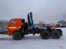 Special purpose vehicle with hydraulic loading crane of KMA type on the basis of KAMAZ 5350 and its modification 51K10N-UN