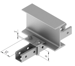 Bar bracket U-shaped SMA, with overall dimensions from 41 mm to 122 mm, metal thickness 5,0 mm, thermodiffusion zinc plated