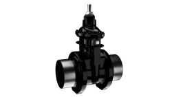 Rubberised wedge gate valve for gas supply 31vch24r with reinforced type coating, with steel spigots, rated pressure