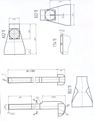 Forged foot lap bolt complete with nut and washer M22x400
