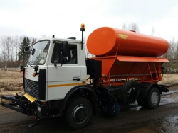 Combined road machine MDK-5340 on the basis of vehicle MAZ 59365B is produced on chassis 5340C2, 5340C3, 5340.