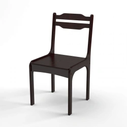 Sturdy wooden chair "Lada", colour "Dark Walnut", hard (hard wooden seat, 2 back slats)
