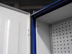 Metal cupboard with shelves, drawers and punch panels WS.50.12040.180-02 (WxHxH) 1260x400x1880 mm