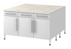 Island table on two metal pedestals 1500 OTJAKp