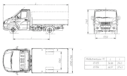 Dump truck GAZ-SAZ-35126 3-way unloading on the basis of chassis A21R32, A21R33, A21R35 GVW 3500