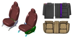 Car seats SU2r (SOLARIS HC): left front, right front, rear.