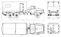 Trucks with diesel engine mod. 5777CP without CMU on the basis of Ural chassis mod. 4320-60, 4320-72 with "4320" type cabin