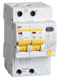 Differential circuit breaker AD12 2P 25A 30mA IEK
