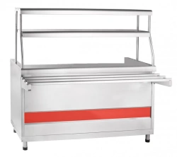 Electric counter-marmite for first courses PMES-70KM with two shelves (stainless steel top).
