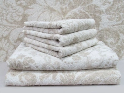 Terry towels mottled terry towels of mixed yarn (cotton 85% + linen 15%)
