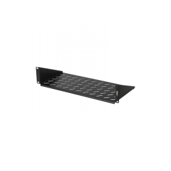 Front shelf 19 inch, 2U, 200mm deep, black, TLK-SHFR-200-BK