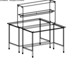Laboratory table for work with radioactive substances