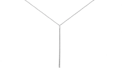 Necklace of white gold of 585 standard with pendant "Brush" NX18-319-3 0.2MM 80SM 3.3G