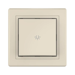 CADUCEUS ALING PRESTIGE Flush-mounted push-button light switch 10AX, 250V~, beige, article number 609.999.