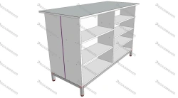 Laboratory table B2 500-2500x300-1200x650-1250mm(WxHxH)