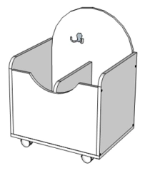 Wooden furniture for preschools: Box on wheels "Sport"