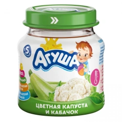 Mashed cauliflower and courgette homogenised, t.zn. "Agusha", 80 g. "Agusha", 80 g