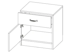 Wooden bedside cabinet