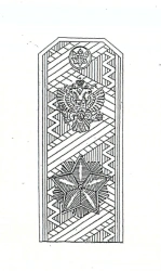 Embroidered items for uniforms and headgear of military personnel