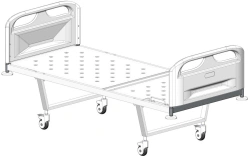 KF0-01-"MSC" (MSC-101PM) - General hospital bed with a headrest, on wheels, plastic backrests, bed - steel sheet, mechanic
