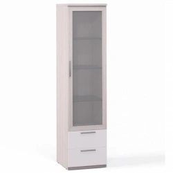Rimini Ice F9W-01.CG/23P, Wardrobe 1dv. glass, 2 drawers, shelves glass. c.1794 from the set of modular furniture Rimini Ice.