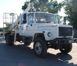 AGP-14T GAZ-33086 autohydro lift with 5-seat cabin 14M 200/250KG 8.4M