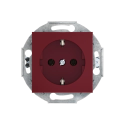 CADUCEUS ALING PRESTIGE Flush-mounted socket outlet with grounding plug with ceramic base 16A, 250V~, maroon, art.