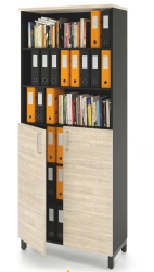 ZAMM swinging cupboard with 6 shelves (3 closed, 3 open), on metal frame