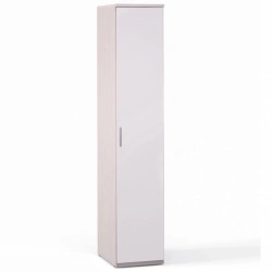 Rimini Ice F9A-01.CG/23P, 1-door cupboard, paneled, shelves paneled (white gloss front) from the set of modular furniture Rimini