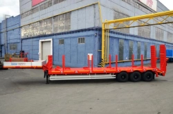 Semitrailer Politrans 9416-050. In design: metal platform with a loading platform, with a flatbed in the front part of the trail